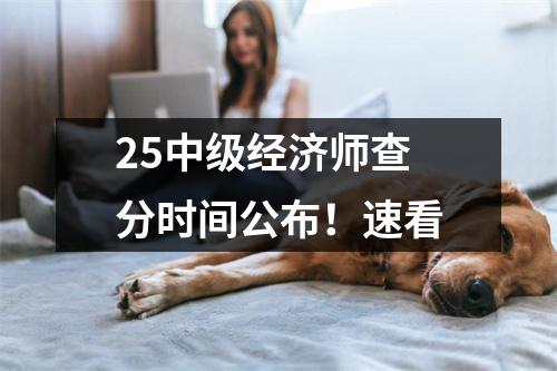 25中級經濟師查分時間公布!速看